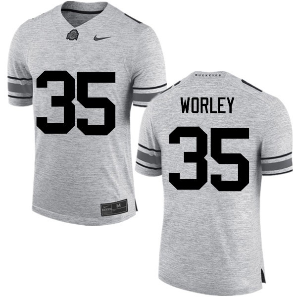 Ohio State Buckeyes #35 Chris Worley Men University Jersey Gray